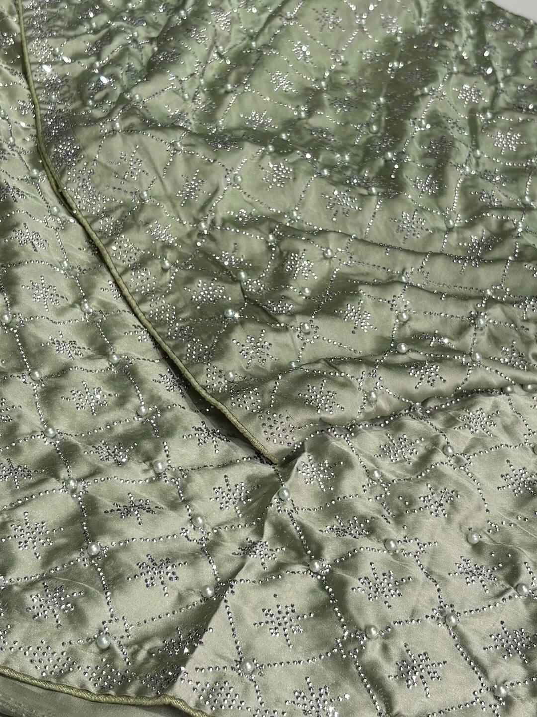 Pistachio Green Georgette saree