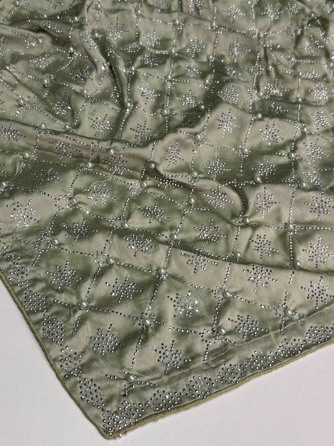 Pistachio Green Georgette saree