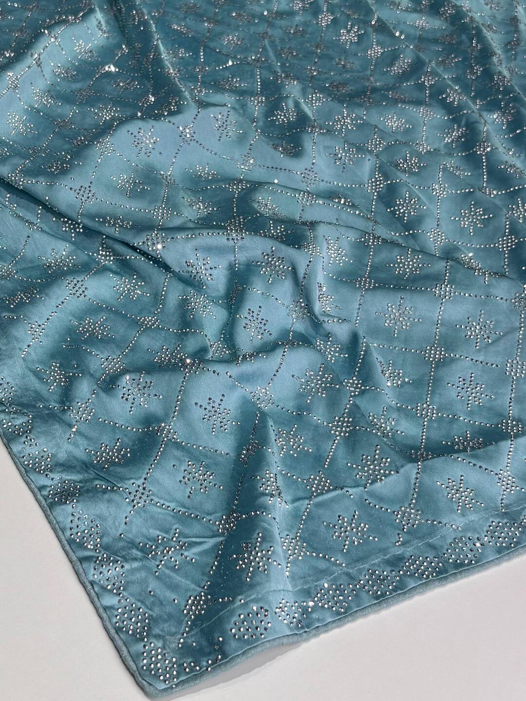 Turquoise Blue Georgette saree