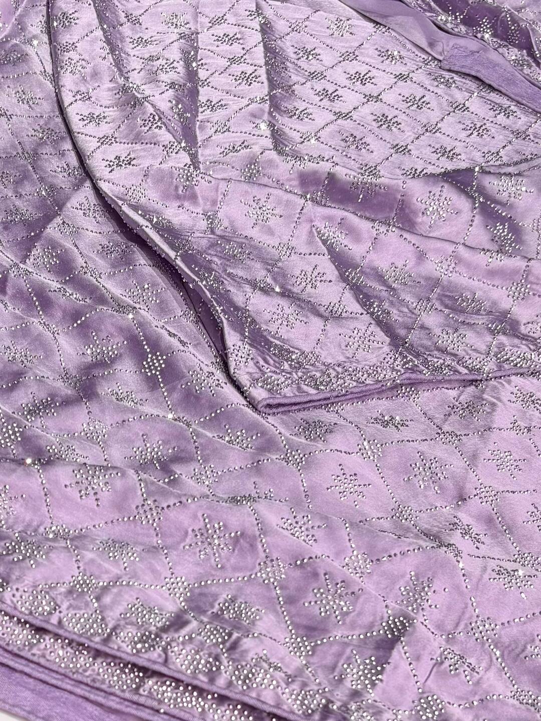 Lavender Purple Georgette saree