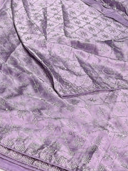 Lavender Purple Georgette saree