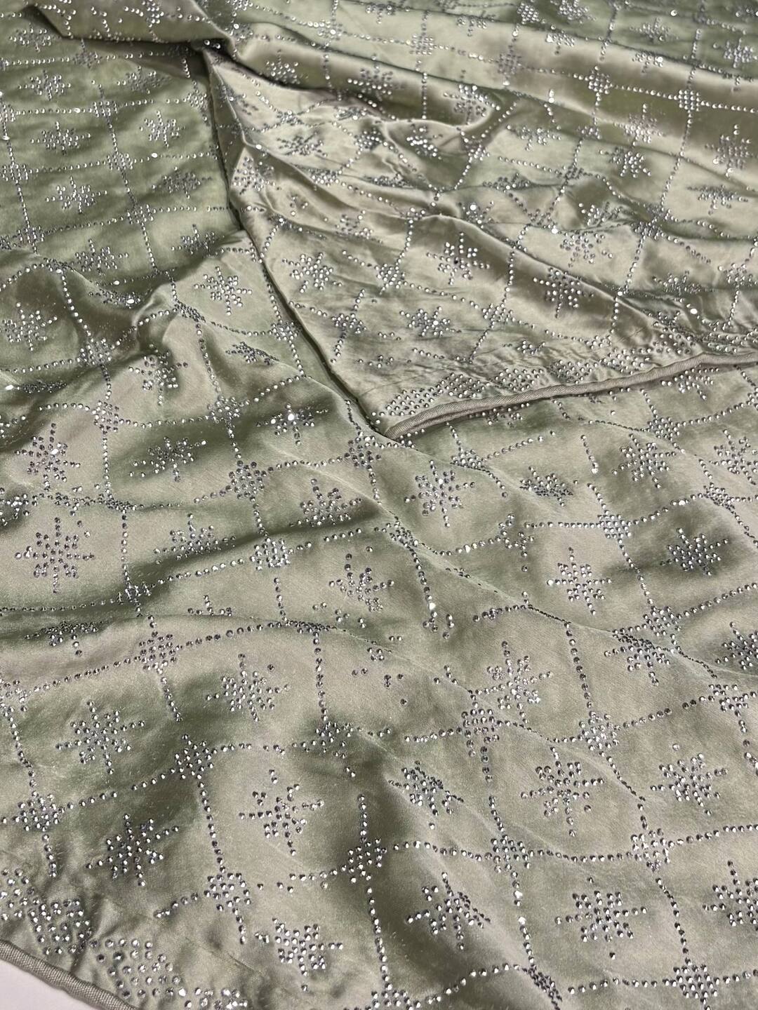 Pistachio Green Georgette saree