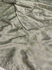 Pistachio Green Georgette saree