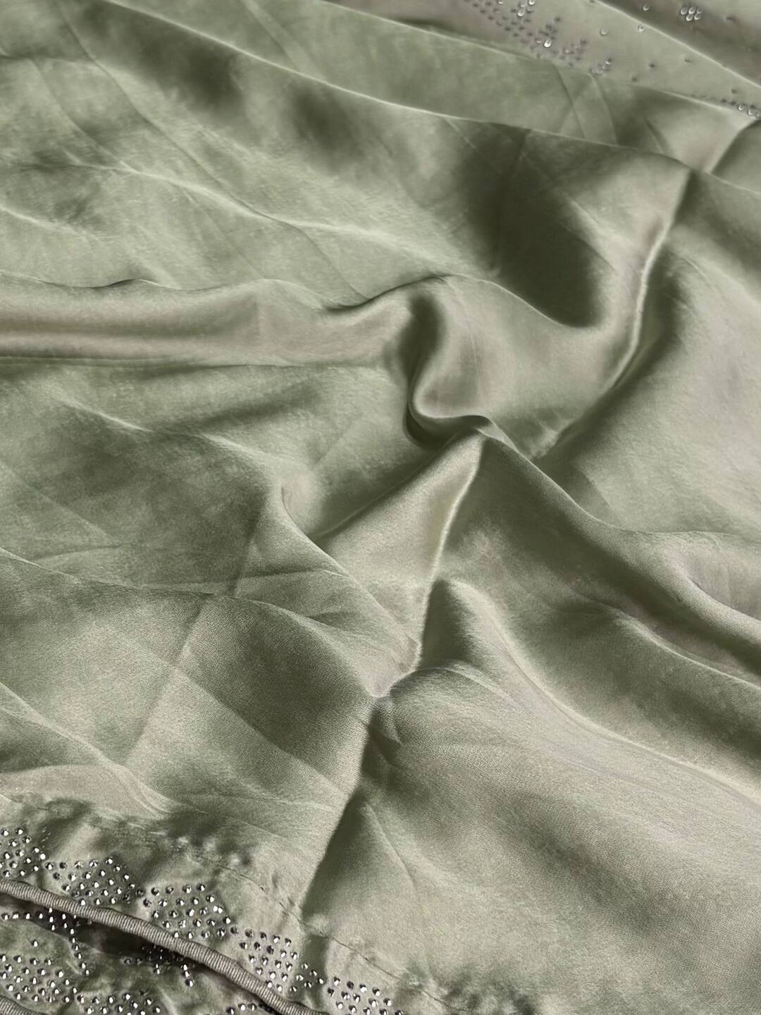 Pistachio Green Georgette saree