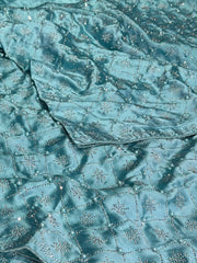 Turquoise Blue Georgette saree
