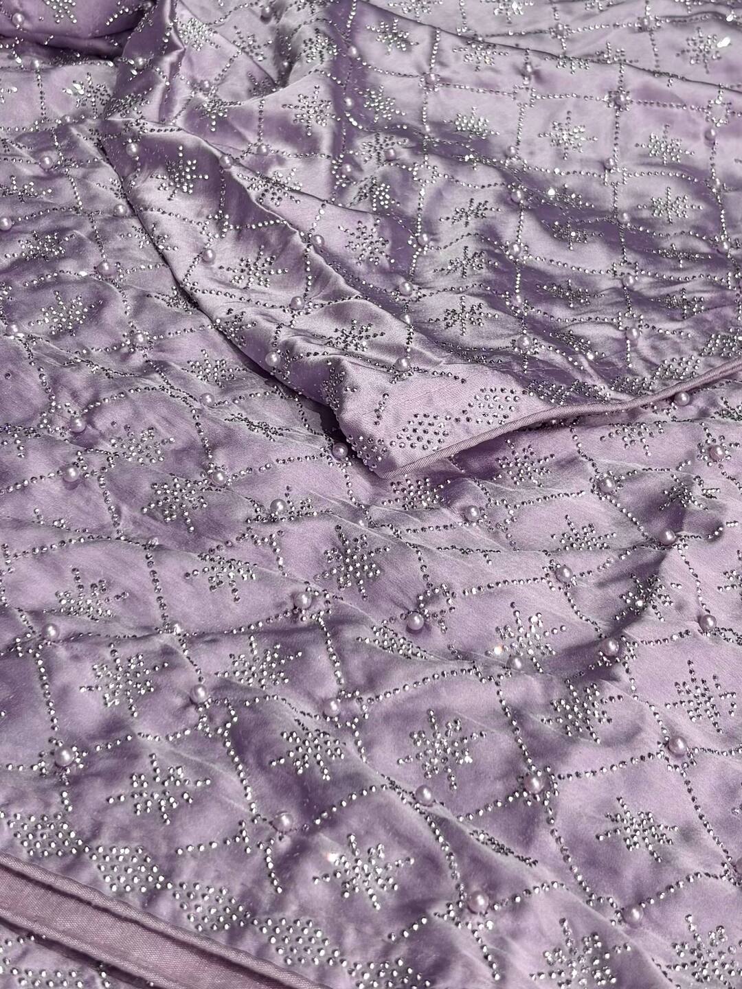 Lavender Purple Georgette saree