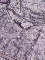 Lavender Purple Georgette saree