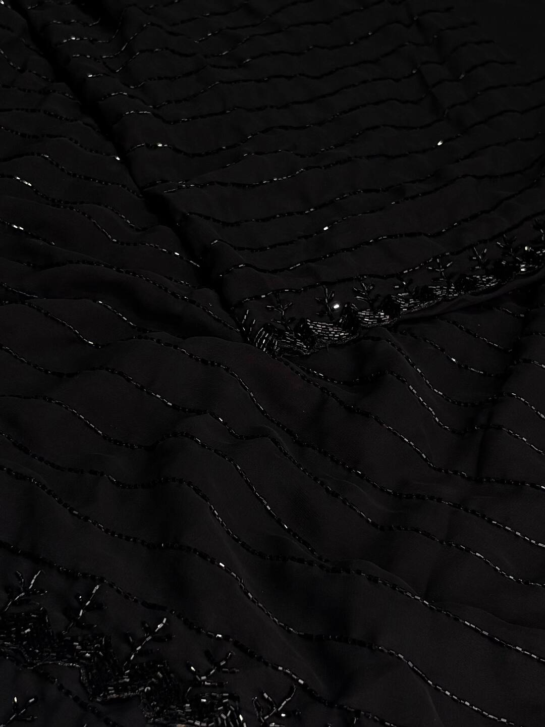 Black Georgette saree