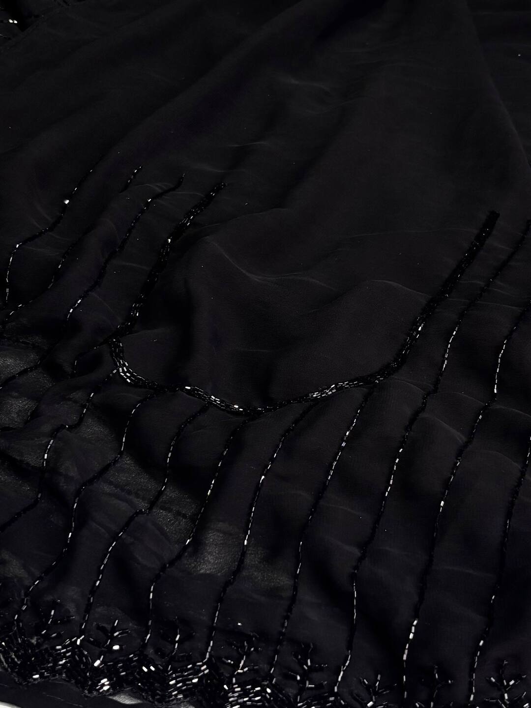 Black Georgette saree