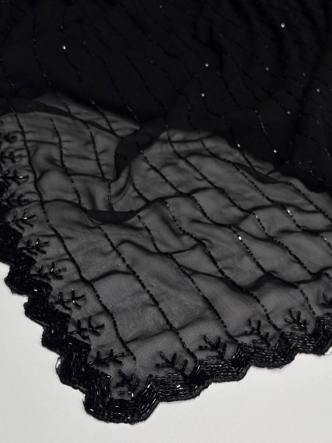 Black Georgette saree