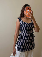 Midnight Blue Handblock Cotton Top
