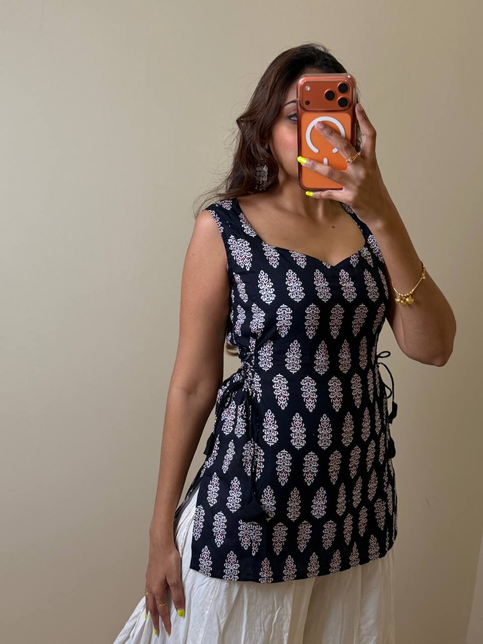 Midnight Blue Handblock Cotton Top