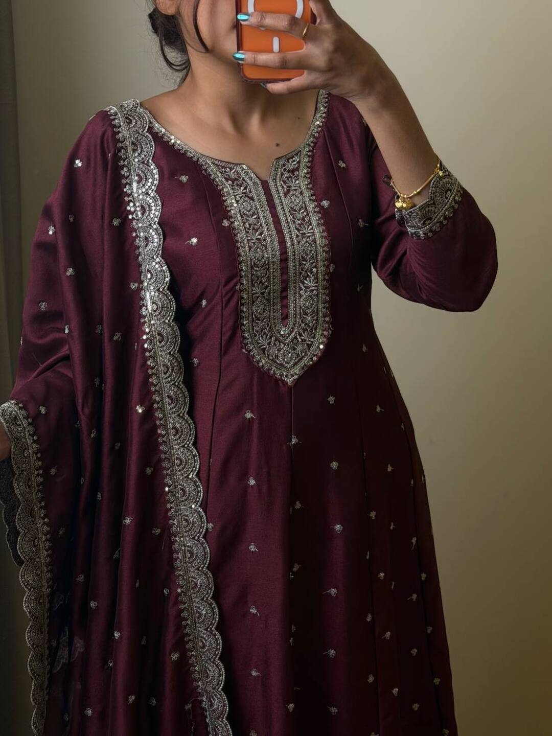 Royal Purple 3pc Anarkali Suit