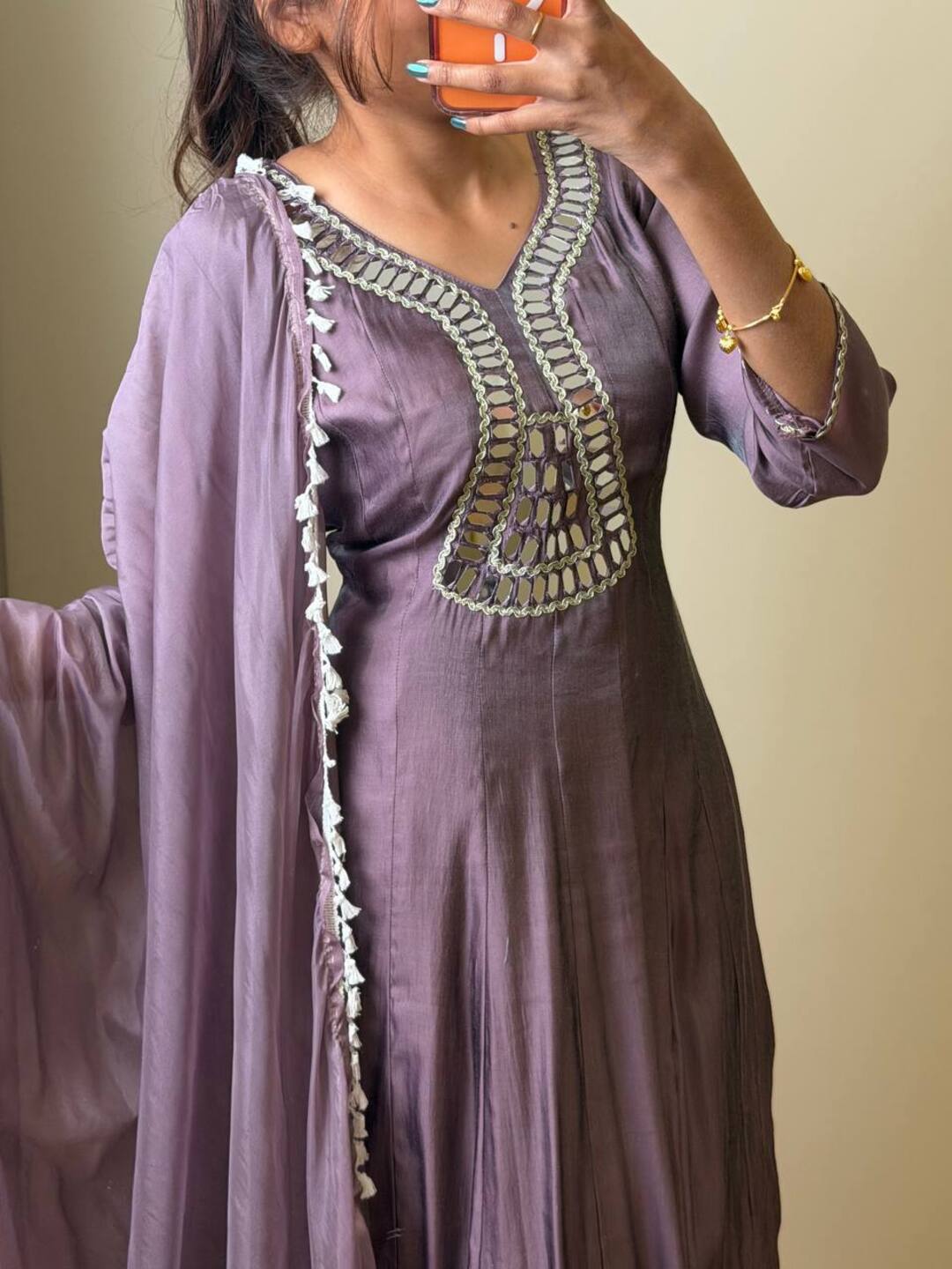 Lavender Purple 3pc Anarkali Suit