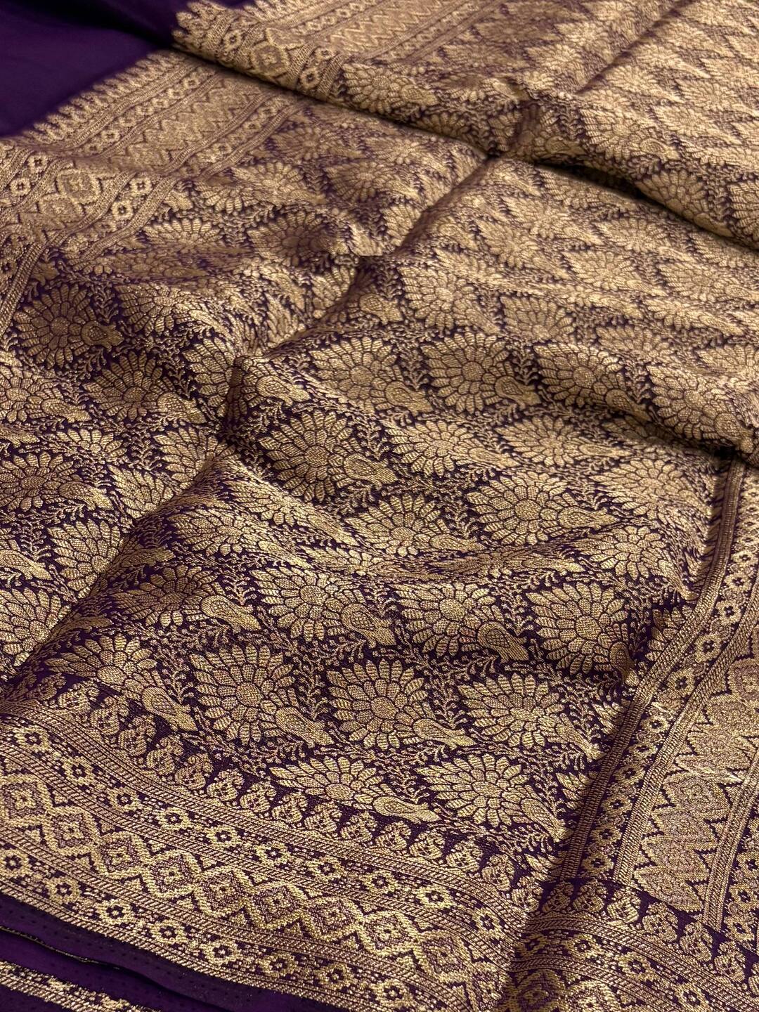 Royal Purple Chiffon Saree