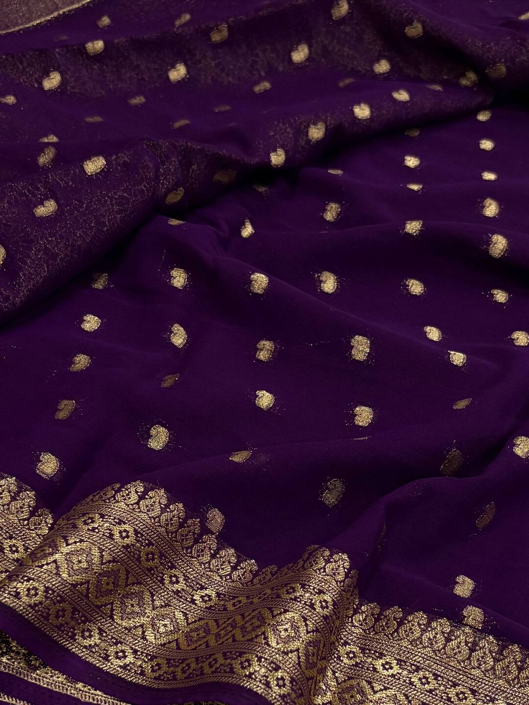 Royal Purple Chiffon Saree