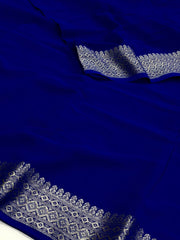 Royal Blue Chiffon Saree