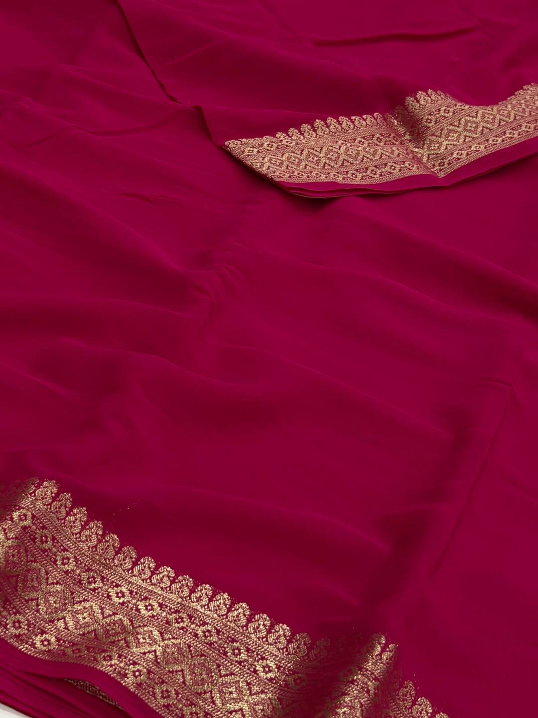Magenta Pink Chiffon Saree
