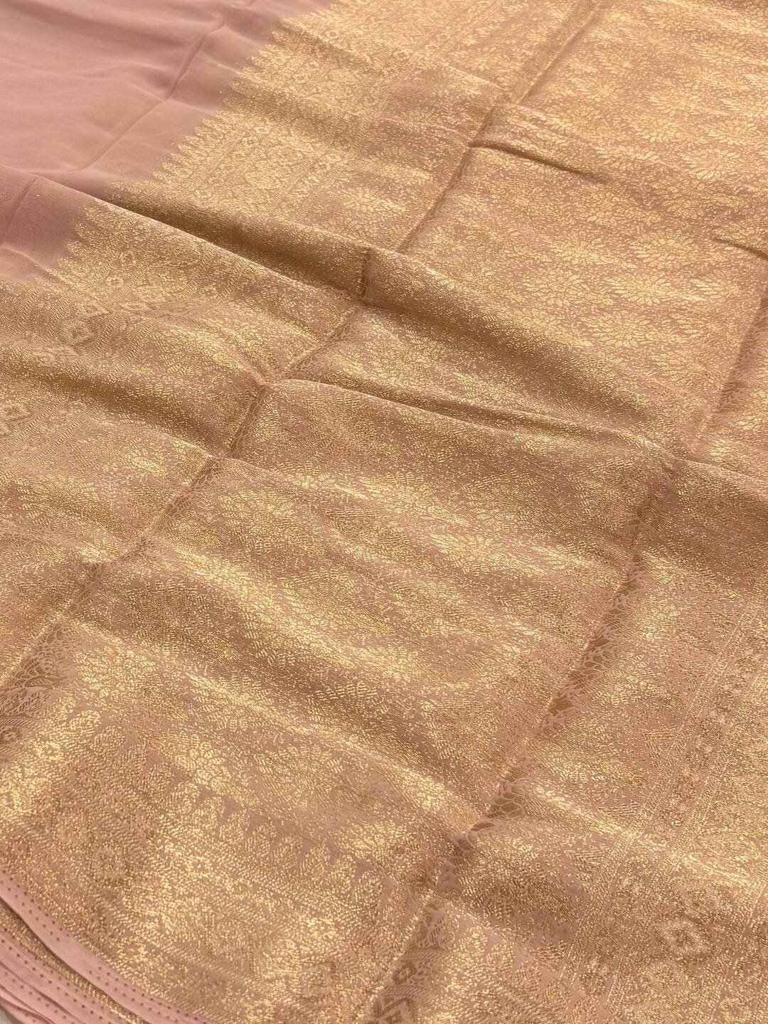 Rose Pink Chiffon Saree