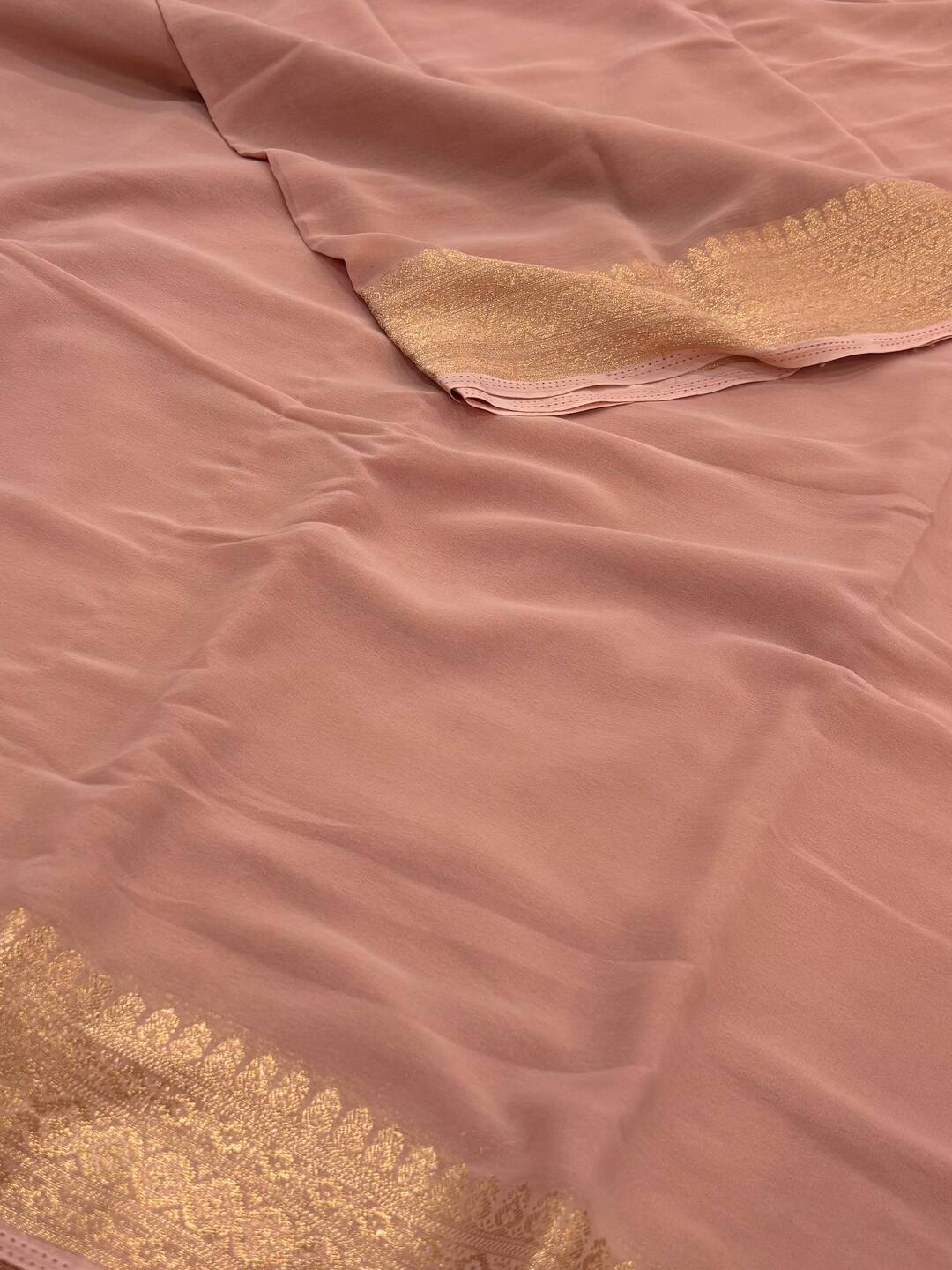 Rose Pink Chiffon Saree