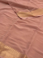 Rose Pink Chiffon Saree