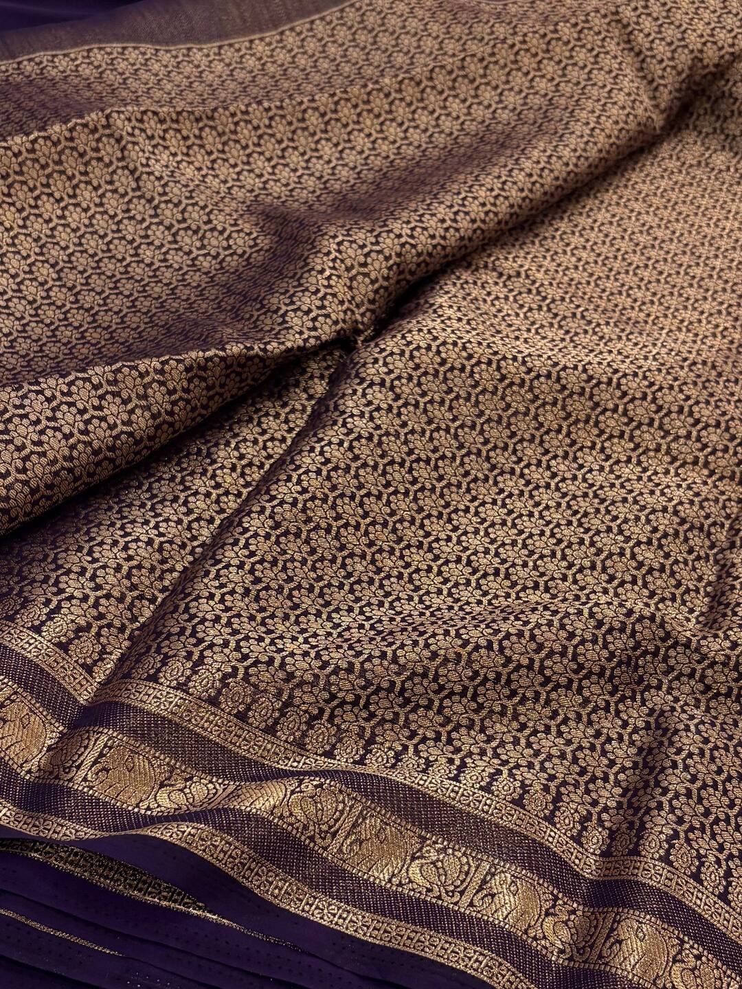 Royal Purple Chiffon Saree