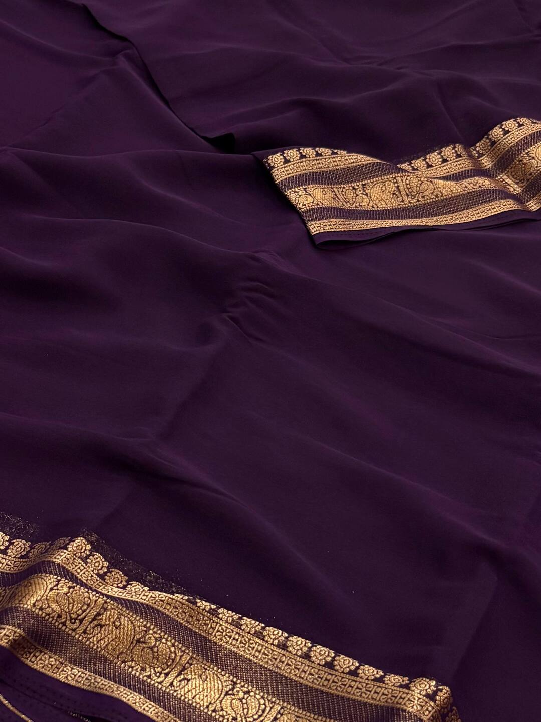Royal Purple Chiffon Saree