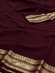 Wine Purple Chiffon Saree