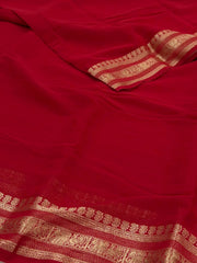 Chili Red Chiffon Saree