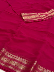 Hot Pink Chiffon Saree