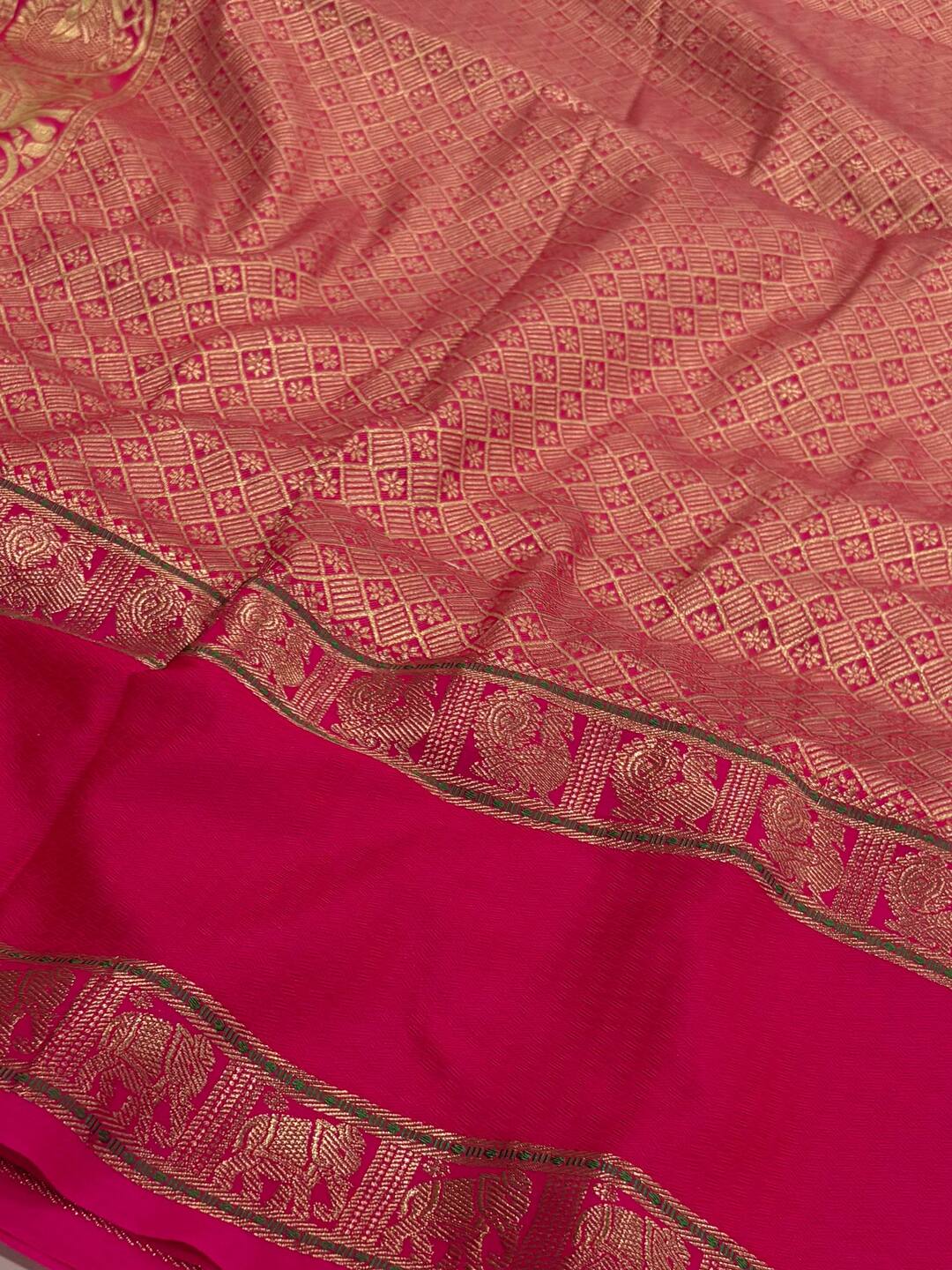 Coral Pink Cotton Silk Saree