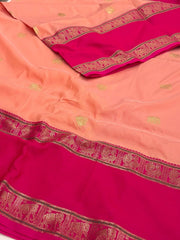 Coral Pink Cotton Silk Saree