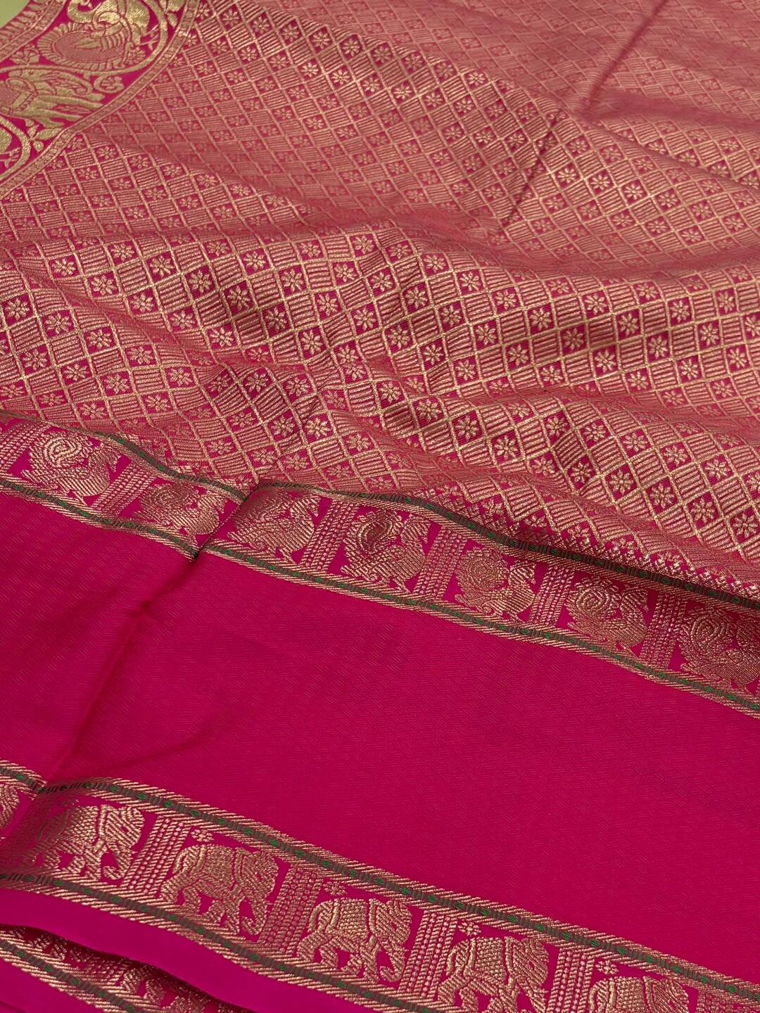 Mint Green Cotton Silk Saree