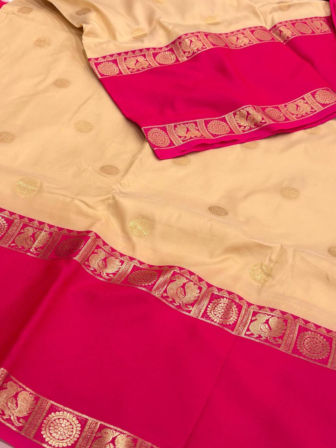 Off White Cotton Silk Saree