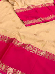 Off White Cotton Silk Saree
