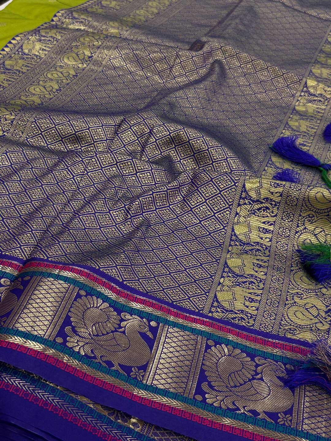 Apple Green Cotton Silk Saree