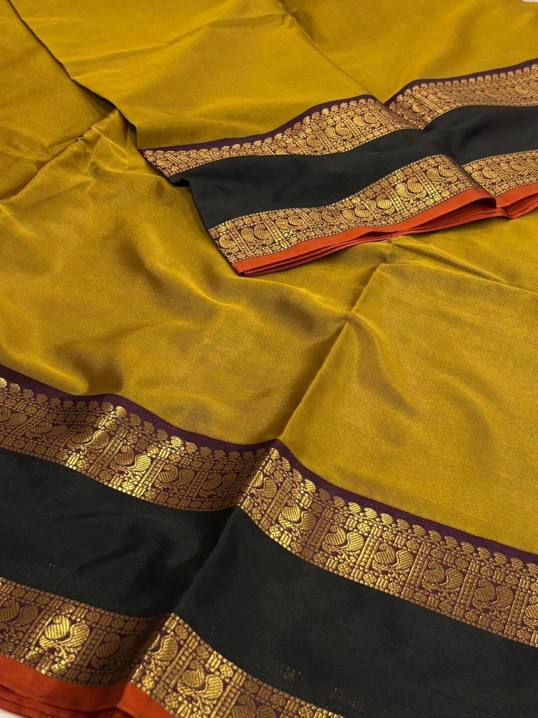 Apple Green Cotton Silk Saree