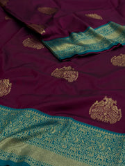 Royal Purple Cotton Silk Saree