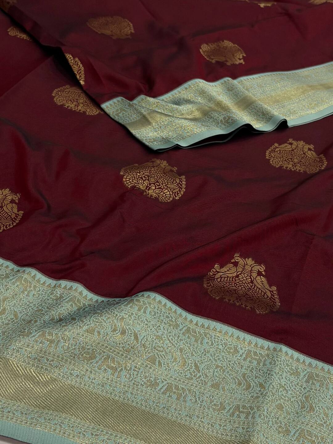 Maroon Cotton Silk Saree