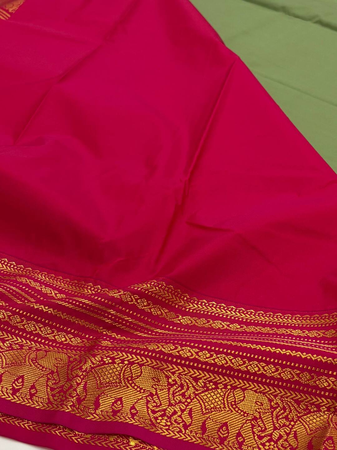 Mint Green Semi Kanchi Silk Saree
