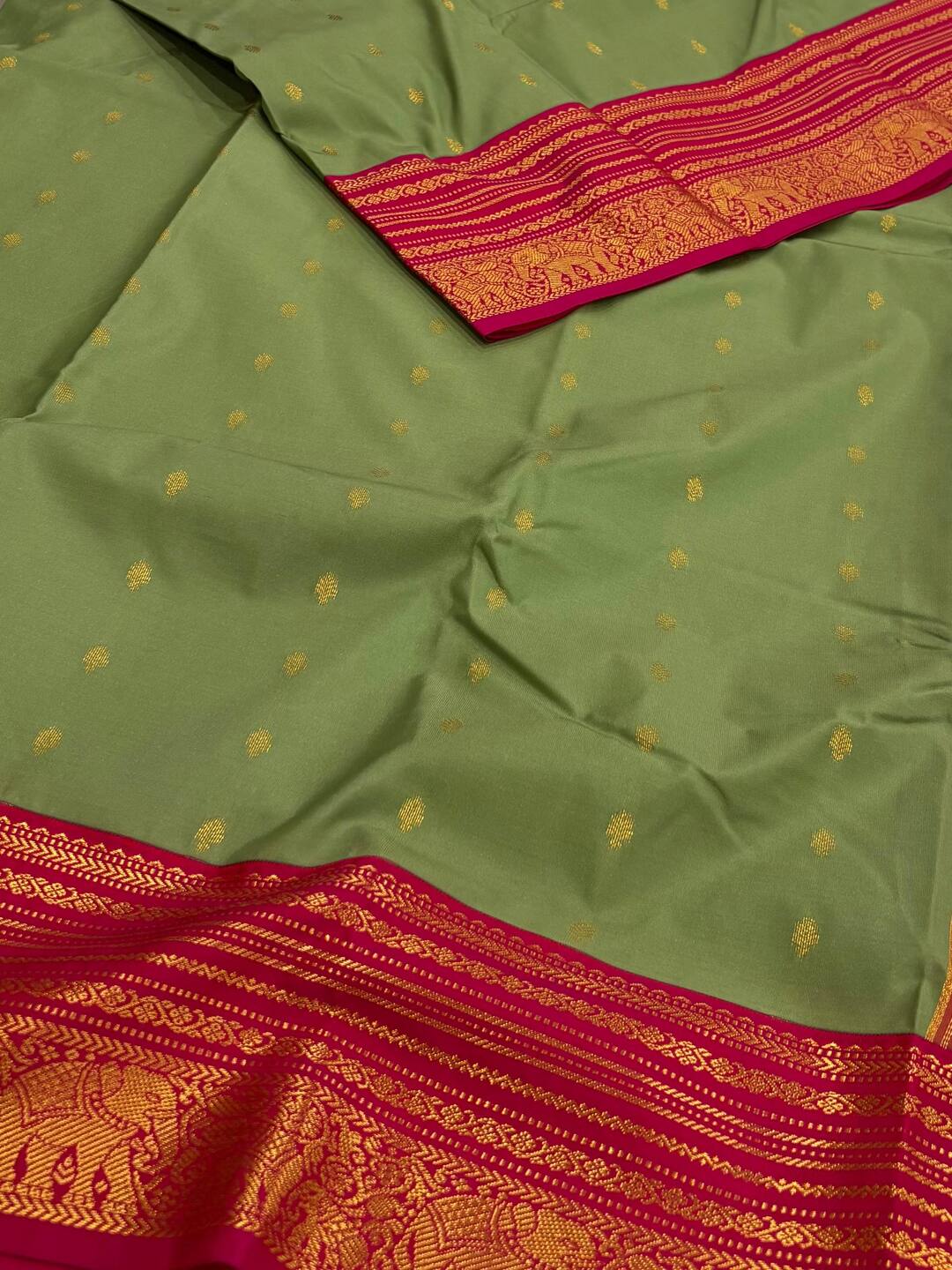 Mint Green Semi Kanchi Silk Saree