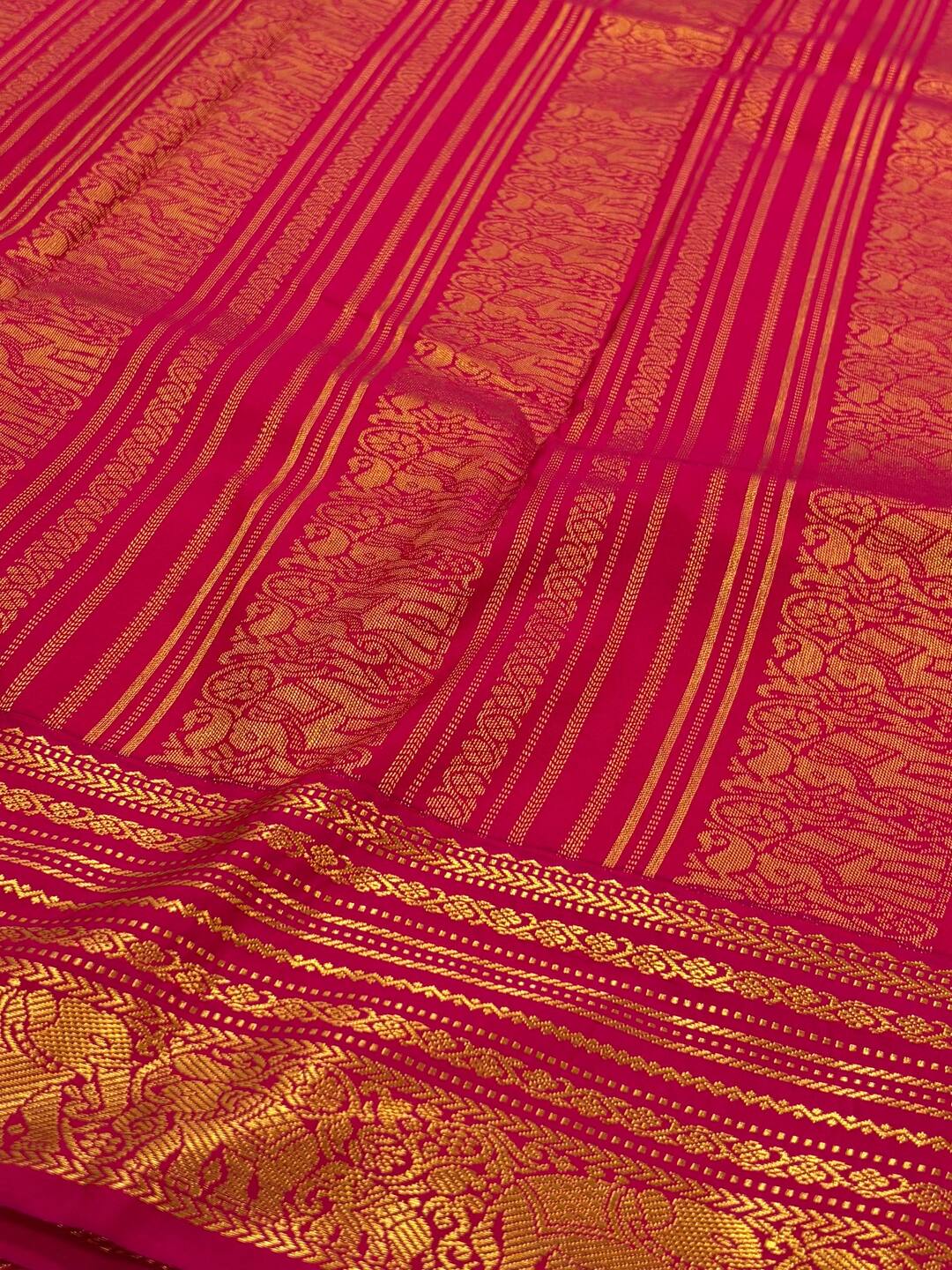 Pistachio Green Semi Kanchi Silk Saree