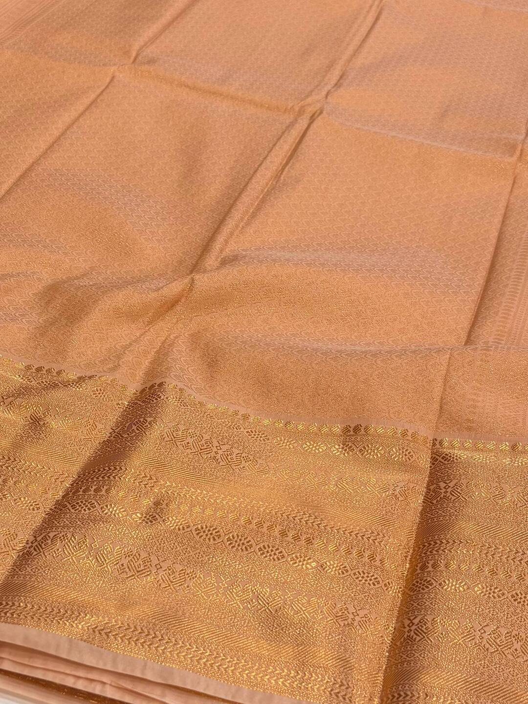 Cream Semi Kanchi Silk Saree
