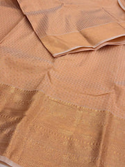 Cream Semi Kanchi Silk Saree