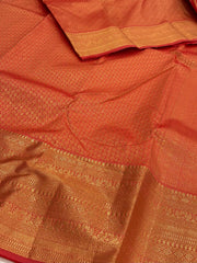 Coral Pink Semi Kanchi Silk Saree