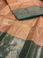 Pastel Pink Semi Kanchi Silk Saree