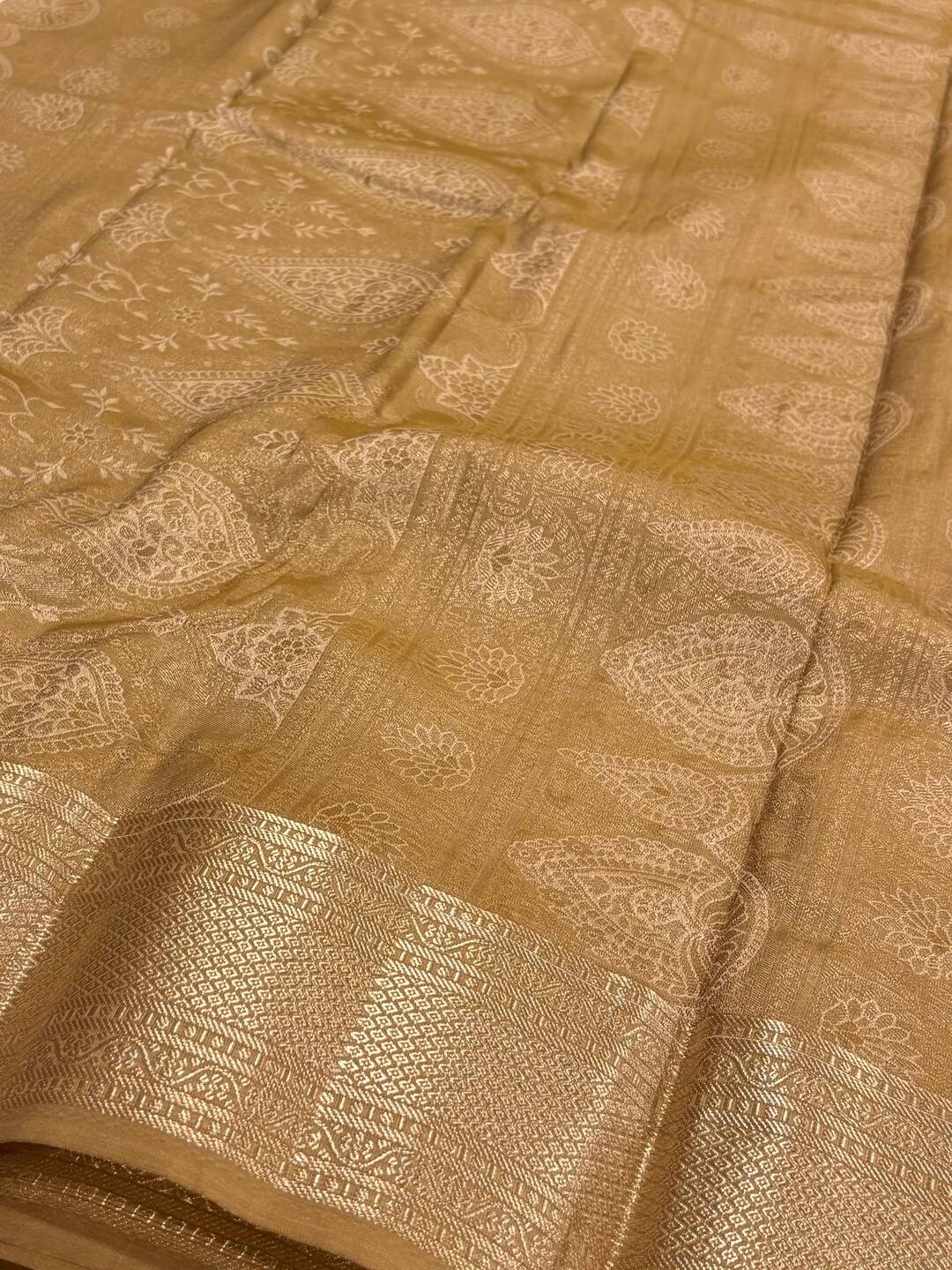 Beige Semi Kanchi Silk Saree
