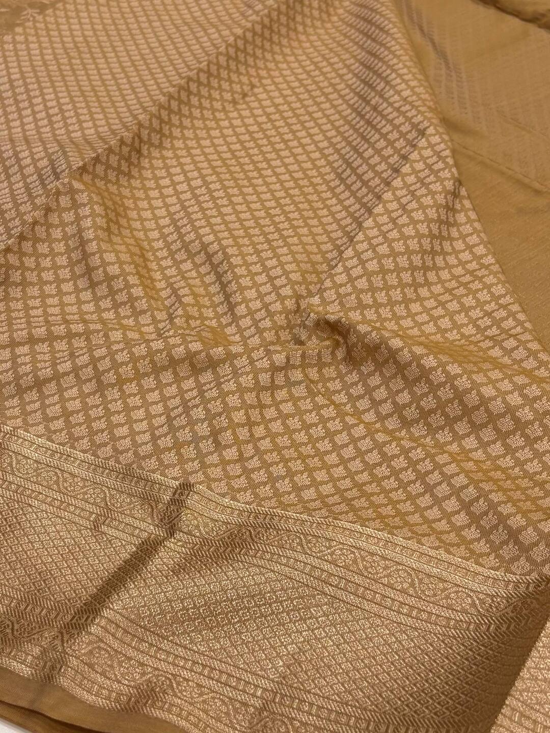 Beige Semi Kanchi Silk Saree