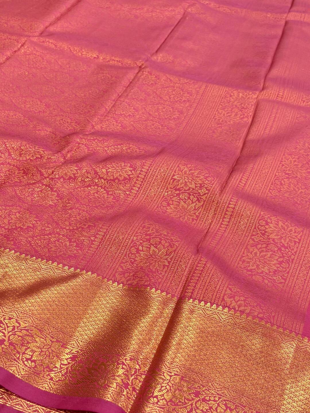 Dark Pink Semi Kanchi Silk Saree