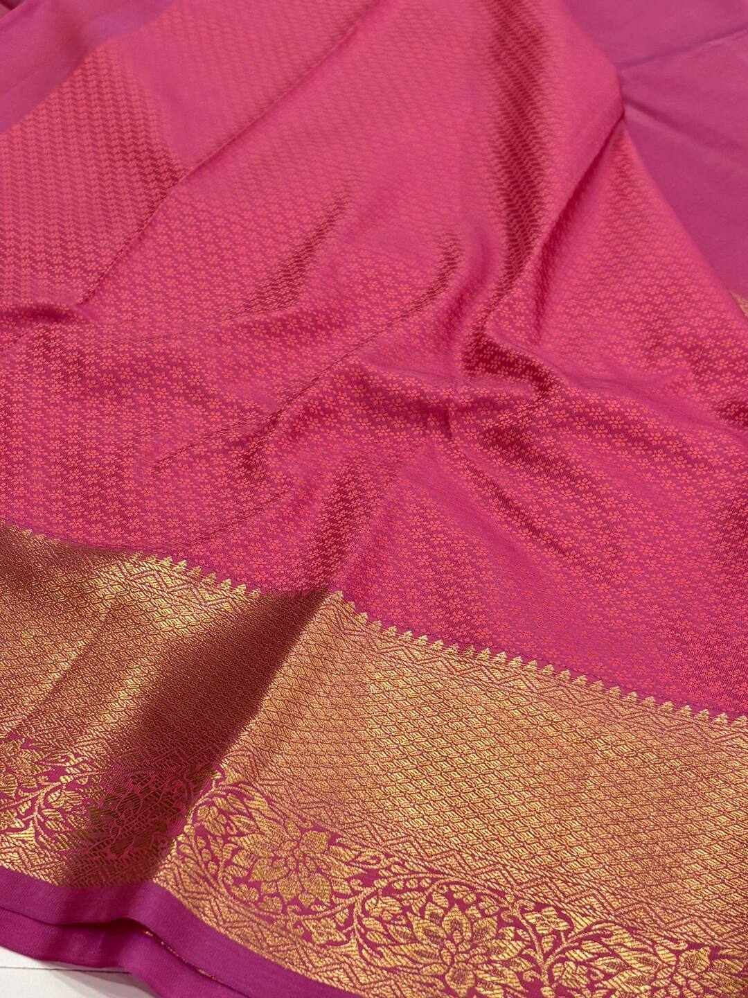 Dark Pink Semi Kanchi Silk Saree